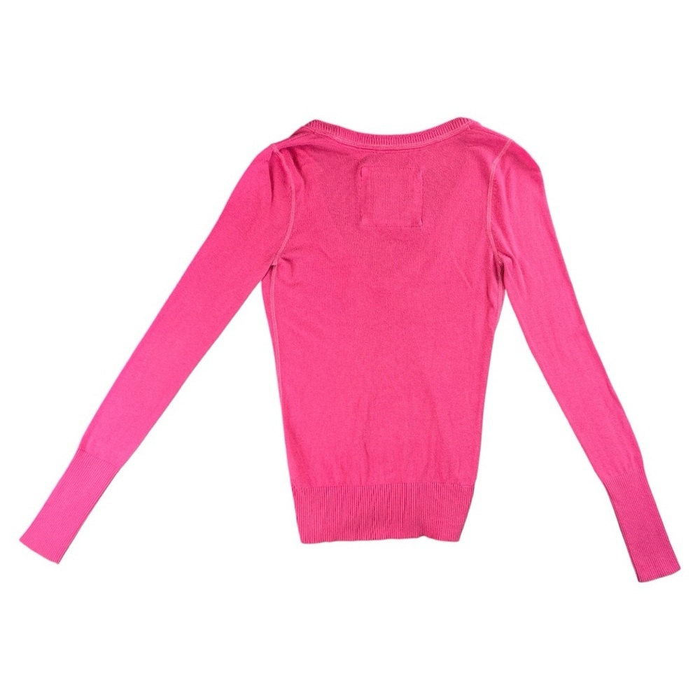 Abercrombie & Fitch Y2K Vintage Long Sleeve Hot Pink Sweater In Size Medium - Picture 4 of 7
